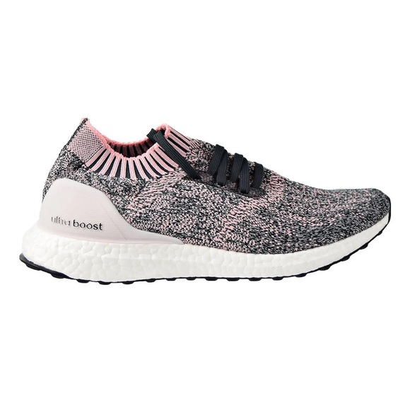 ADIDAS black pink carbon white knit no tongue ULTRABOOST UNCAGED SNEAKERS - Picture 1 of 9